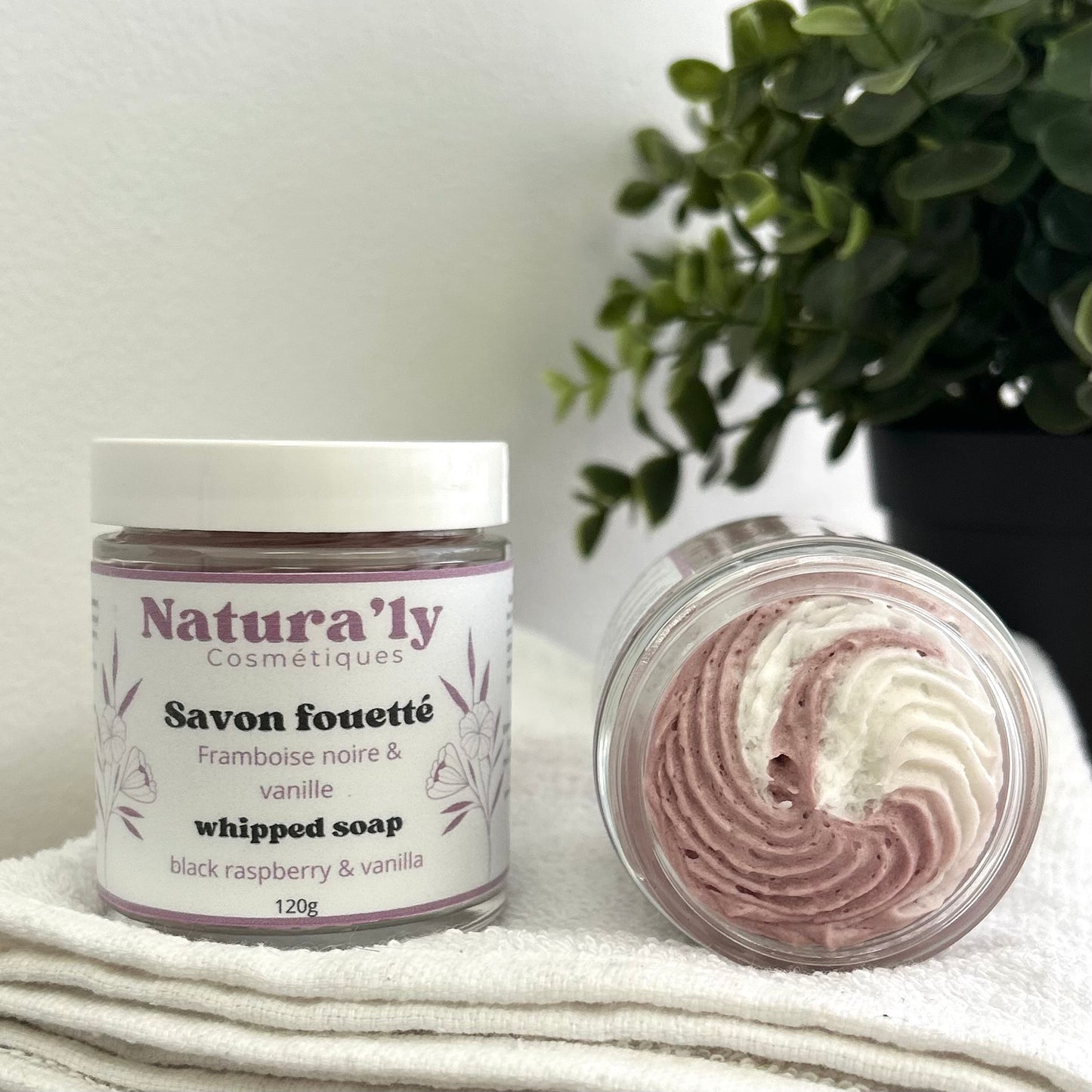 Savon fouetté framboise noire & vanille