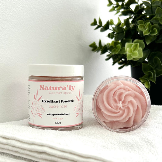 Exfoliant fouetté sucre rose
