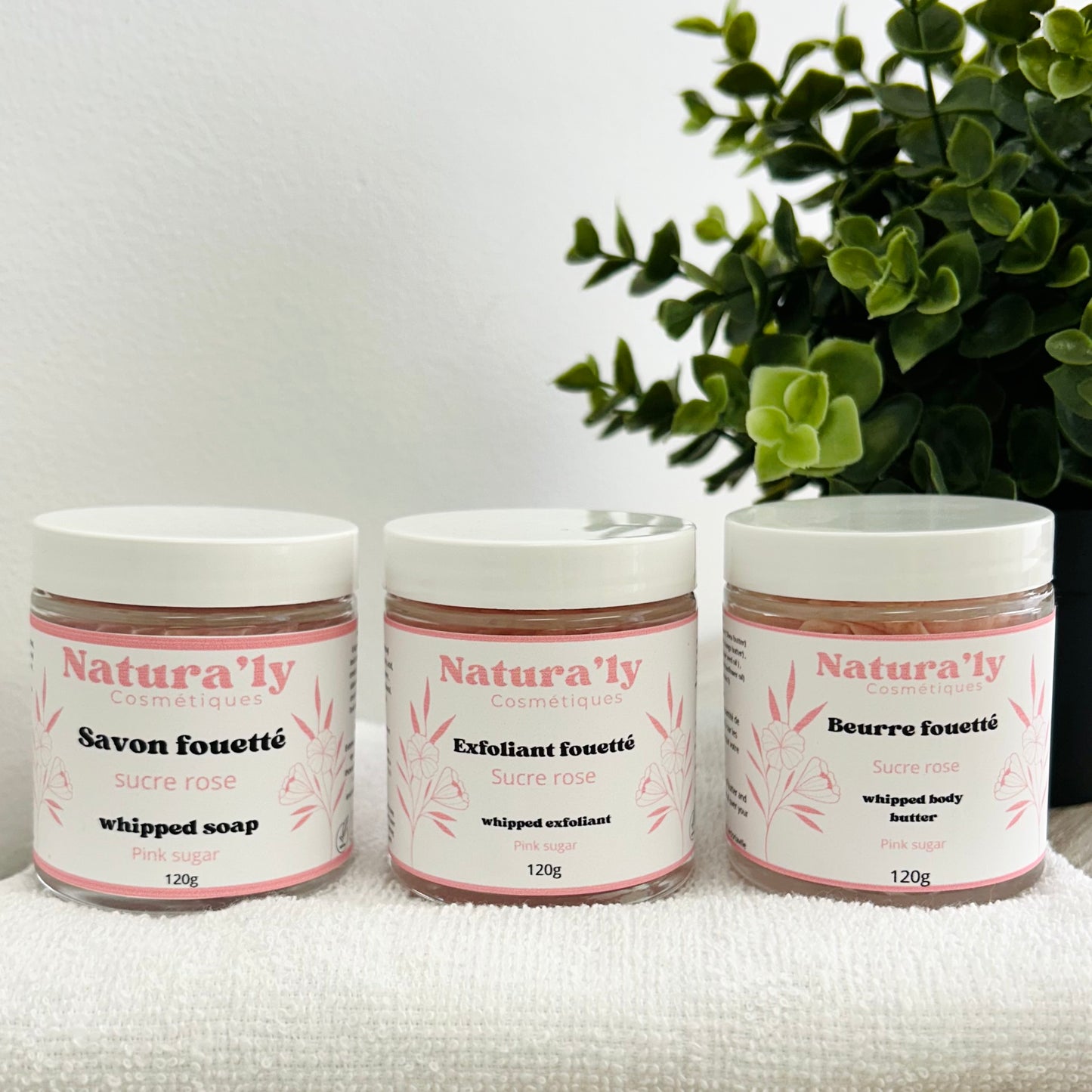 Trio sucre rose