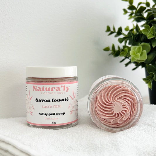 Savon fouetté sucre rose